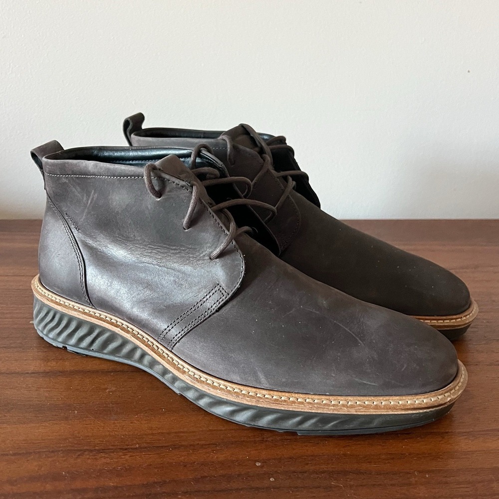 ECCO Leather Chukka Boots Brown Lace Up Casual Comfort Men's EU 44